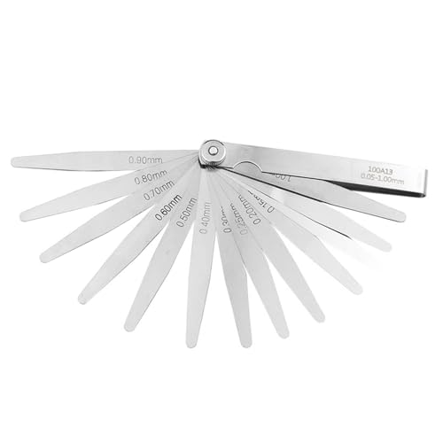 Fühlerlehre 0,01–1 mm/0,05–0,50 mm/0,05–1,00 mm/0,02–1,00 mm, Edelstahl-Fühlerlehre-Set zum Messen von Lücken, Breite von carotoe