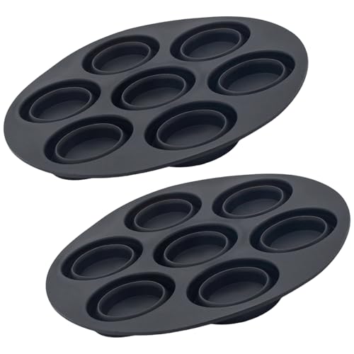 Silikon-Kuchenform, 7 Löcher, Antihaft-Backformen für Luftfritteusen, Leckereien, faltbare Formen, 2 Stück von carotoe