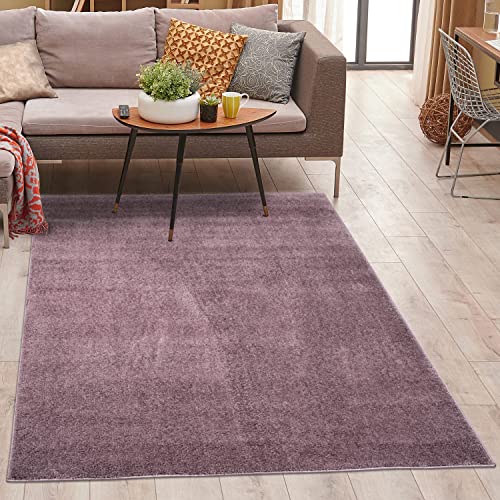 carpet city Teppich Wohnzimmer Hochflor - 280x380 cm - Lila, Einfarbig - Super Soft - Weiche Micro-Polyester Teppiche Schlafzimmer - Moderne Langflor Wohnzimmerteppiche von carpet city