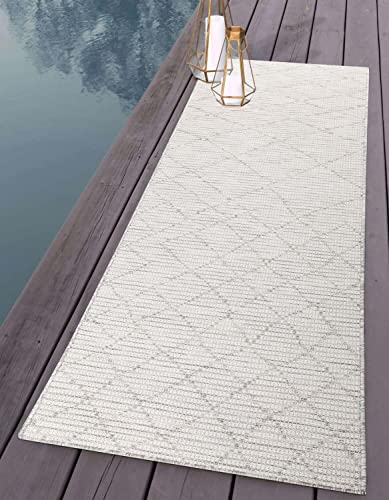 carpet city Outdoor Teppich Terrasse Wetterfest - 80x250 cm Läufer - Balkonteppich Grau - Raute-Optik - In-& Outdoor Teppiche für Veranda, Garten, Küche, Bad oder Wohnzimmer carpet city Outdoor Teppich Terrasse Wetterfest - 80x250 cm Läufer - Balkonteppich Grau - Raute-Optik - In-& Outdoor Teppiche für Veranda, Garten, Küche, Bad oder Wohnzimmer von carpet city