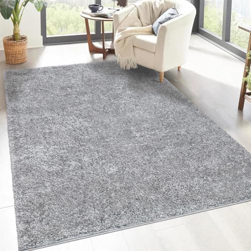 carpet city Shaggy Hochflor Teppich - 60x110 cm - Grau - Langflor Wohnzimmerteppich - Einfarbig Uni Modern - Flauschig-Weiche Teppiche Schlafzimmer Deko carpet city Shaggy Hochflor Teppich - 60x110 cm - Grau - Langflor Wohnzimmerteppich - Einfarbig Uni Modern - Flauschig-Weiche Teppiche Schlafzimmer Deko von carpet city
