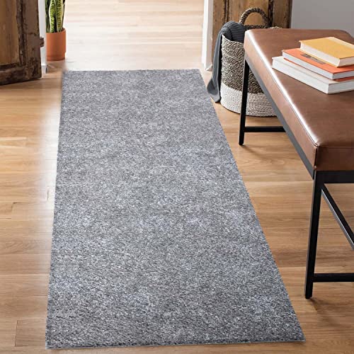 carpet city Shaggy Hochflor Teppich - Läufer 80x300 cm - Grau - Langflor Flurteppich - Einfarbig Uni Modern - Flauschig-Weiche Teppiche Schlafzimmer Deko carpet city Shaggy Hochflor Teppich - Läufer 80x300 cm - Grau - Langflor Flurteppich - Einfarbig Uni Modern - Flauschig-Weiche Teppiche Schlafzimmer Deko von carpet city