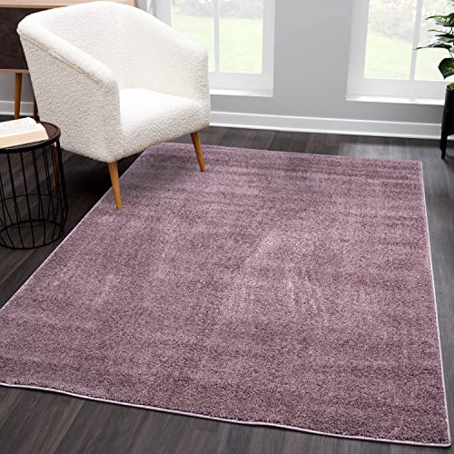 carpet city Shaggy Teppich Micro Polyester Hochflor Einfarbig Lila Wohnzimmer Schlafzimmer, Größe: 280 x 380 cm von carpet city