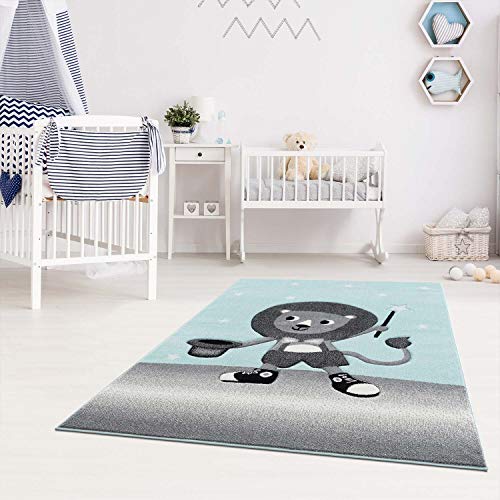 carpet city Spielteppich Flachflor 120 x 170 cm Löwen Motiv Mint Grau Teppich Kinderzimmer carpet city Spielteppich Flachflor 120 x 170 cm Löwen Motiv Mint Grau Teppich Kinderzimmer von carpet city