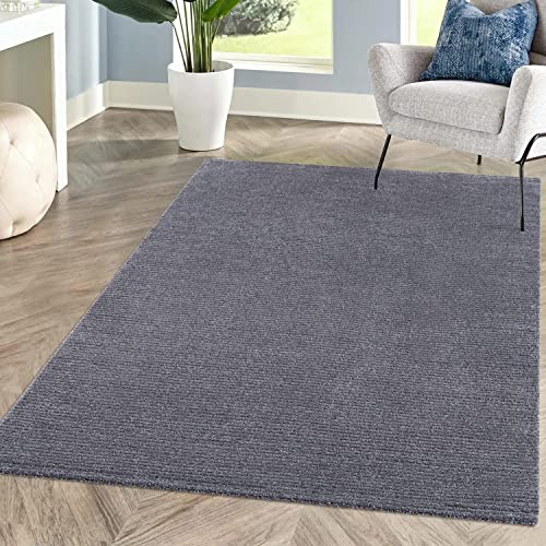 carpet city Teppich Einfarbig Grau Wohnzimmer - Rechteckig 200x290 cm - Hochtief-Streifen-Muster, 3D-Effekt - Kurzflor Teppiche Modern - Deko Home&Living von carpet city