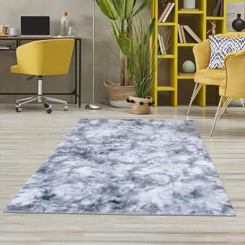 carpet city Teppich Hochflor - Einfarbig Grau-Silber 200x290 cm Rechteckig - Weicher Wohnzimmerteppich Soft Touch - Tie-Dye-Optik - Moderne Teppiche Schlafzimmer Wohnzimmer carpet city Teppich Hochflor - Einfarbig Grau-Silber 200x290 cm Rechteckig - Weicher Wohnzimmerteppich Soft Touch - Tie-Dye-Optik - Moderne Teppiche Schlafzimmer Wohnzimmer von carpet city