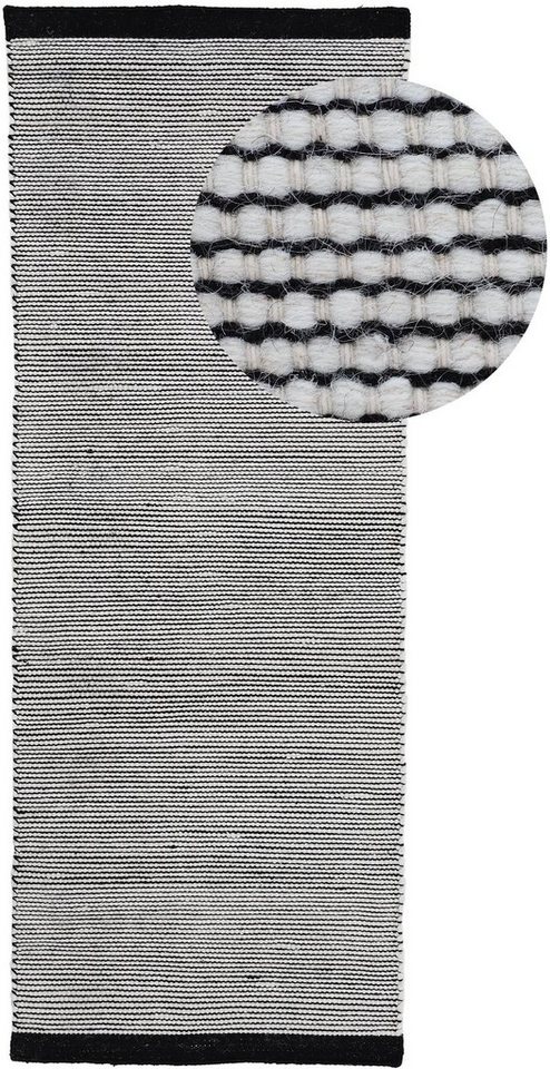 Läufer Mona, carpetfine, rechteckig, Höhe: 5 mm, Wendeteppich aus Wolle/Baumwolle von carpetfine