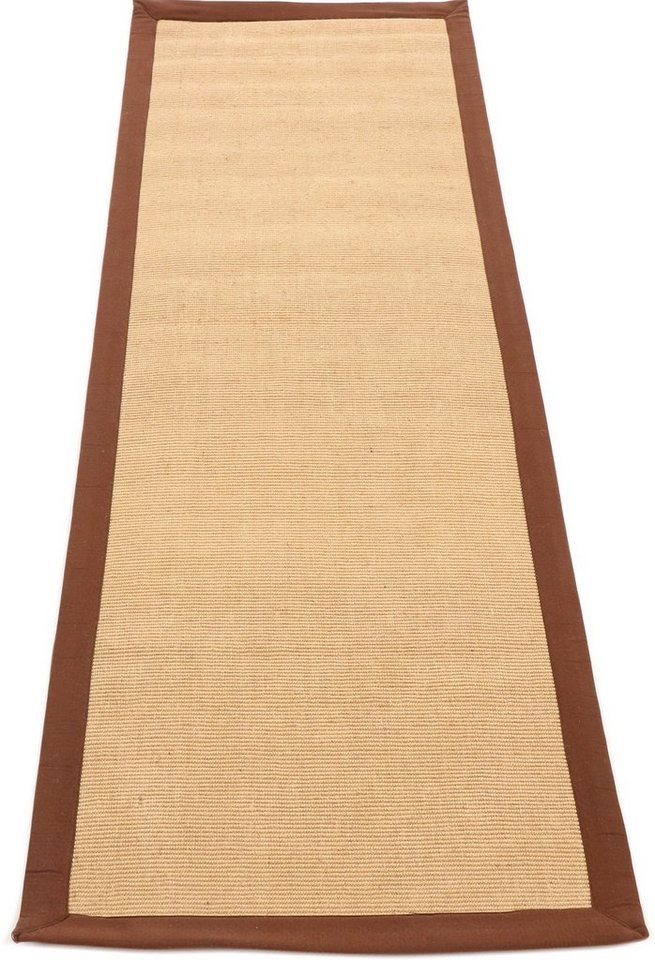Läufer Sisal, carpetfine, rechteckig, Höhe: 5 mm, mit farbiger Bordüre, Anti Rutsch Rückseite von carpetfine