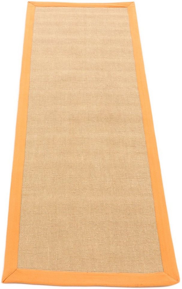 Läufer Sisal, carpetfine, rechteckig, Höhe: 5 mm, mit farbiger Bordüre, Anti Rutsch Rückseite von carpetfine
