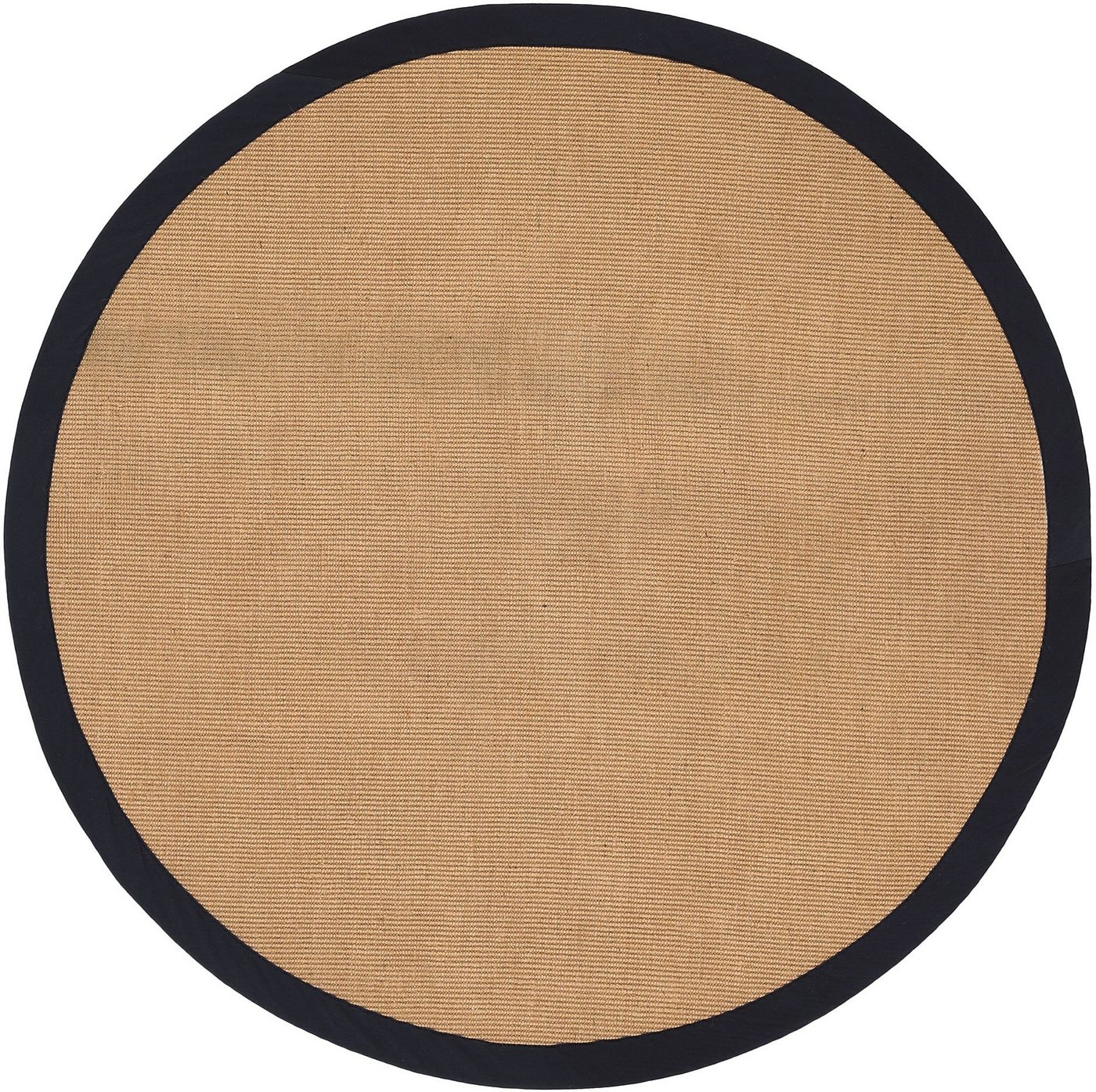 Sisalteppich Sisal, carpetfine, rund, Höhe: 5 mm, mit farbiger Bordüre, Anti-Rutsch Rückseite von carpetfine