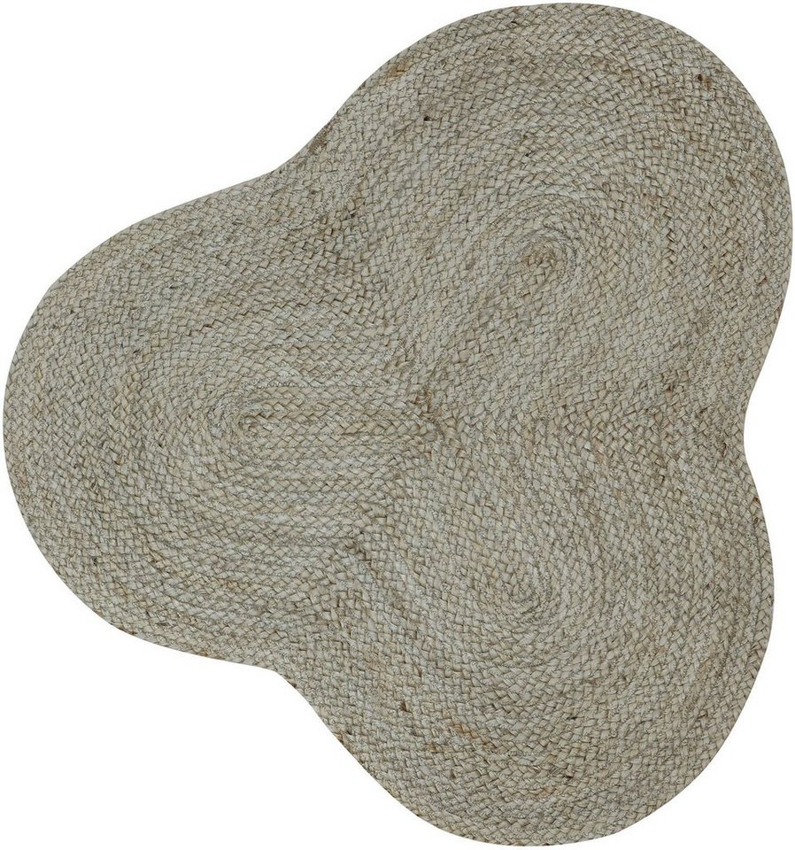 Teppich Alia Juteteppich, carpetfine, wolkenförmig, Höhe: 10 mm, handgewebt aus Jute, Naturteppich, Sonderform blau, Boho Style, uni von carpetfine