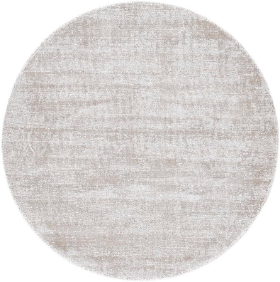 Teppich Ava Viskoseteppich, carpetfine, rund, Höhe: 13 mm, Seidenoptik, leichter Glanz, Wohnzimmer von carpetfine