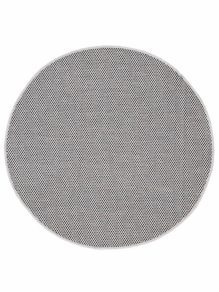 Teppich Boho 105, carpetfine, rund, Höhe: 4 mm, robustes Flachgewebe, Sisal Optik, UV-beständig, Außenbereich von carpetfine