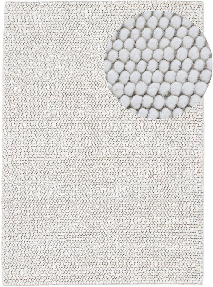 Teppich Calo, carpetfine, rechteckig, Höhe: 16 mm, Handweb Teppich, Uni Farben, meliert, handgewebt, 70% Wolle von carpetfine