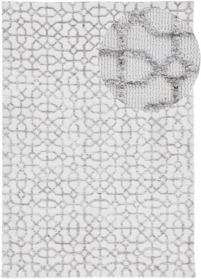 carpetfine Teppich Holly 3, rechteckig, Höhe: 12 mm, geometrisches Design, Hoch-Tief Struktur, Wohnzimmer von carpetfine