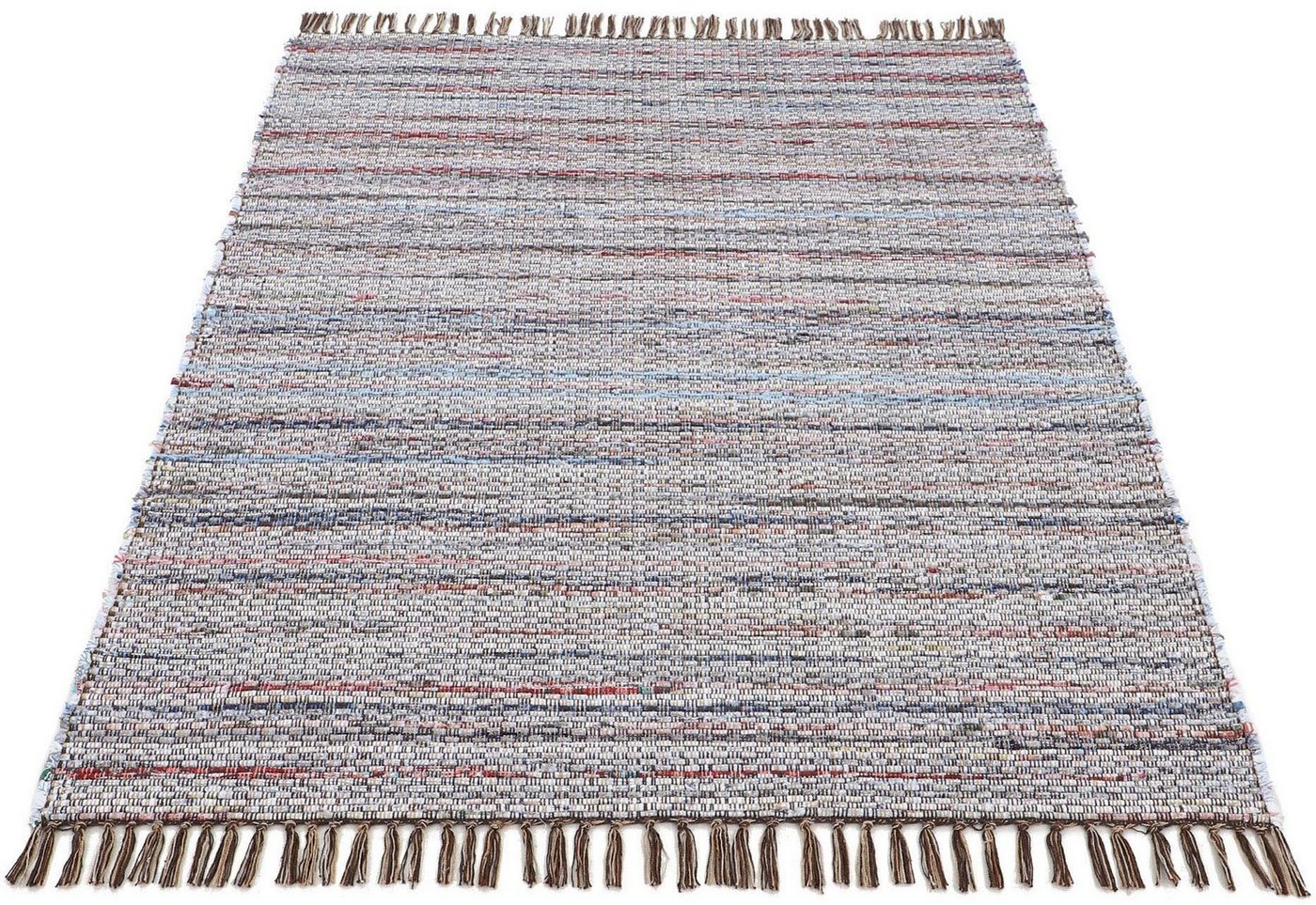 Teppich Kelim Chindi, Wendeteppich, carpetfine, rechteckig, Höhe: 6 mm, handgewebt, Fleckerlteppich mit Fransen, auch vielen in Läufergrößen von carpetfine