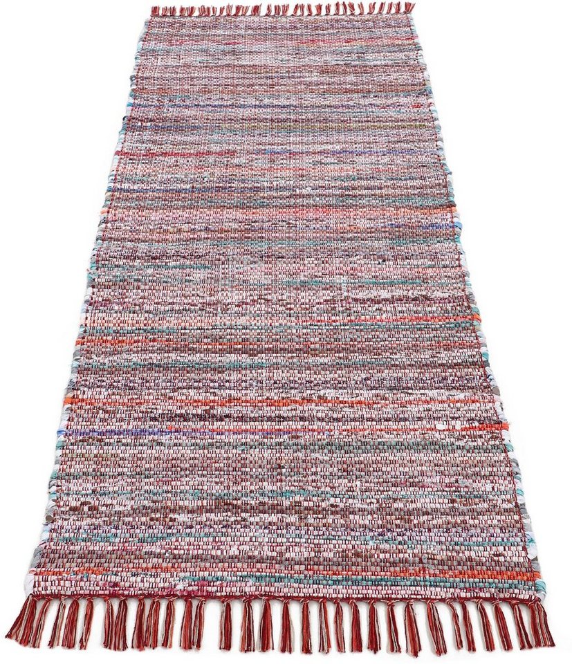 Teppich Kelim Chindi, Wendeteppich, carpetfine, rechteckig, Höhe: 6 mm, handgewebt, Fleckerlteppich mit Fransen, auch vielen in Läufergrößen von carpetfine