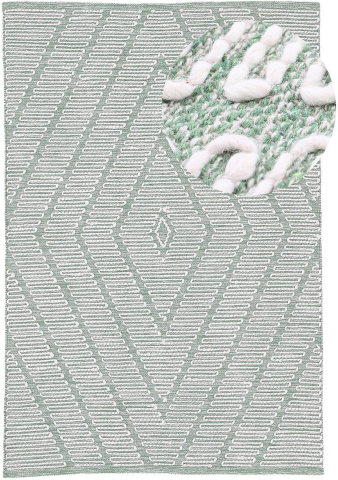 Teppich Kelim Durry, carpetfine, rechteckig, Höhe: 5 mm, Handweb, geometrisch, Hoch-Tief Effekt, handgewebt, reine Baumwolle von carpetfine