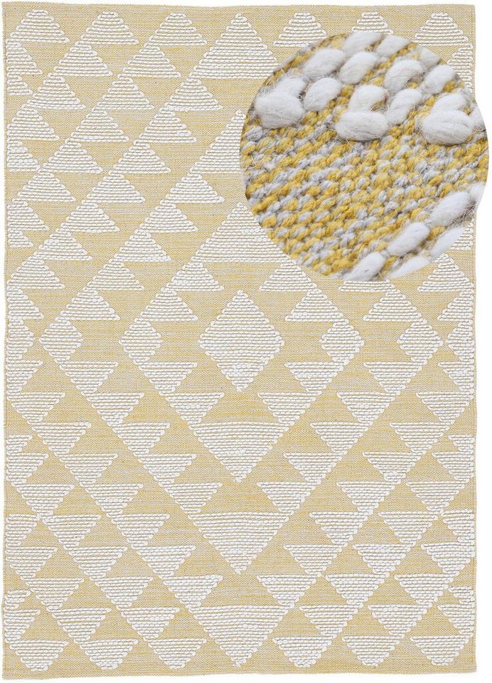 Teppich Kelim Durry, carpetfine, rechteckig, Höhe: 5 mm, Handweb, geometrisch, Hoch-Tief Effekt, handgewebt, reine Baumwolle von carpetfine