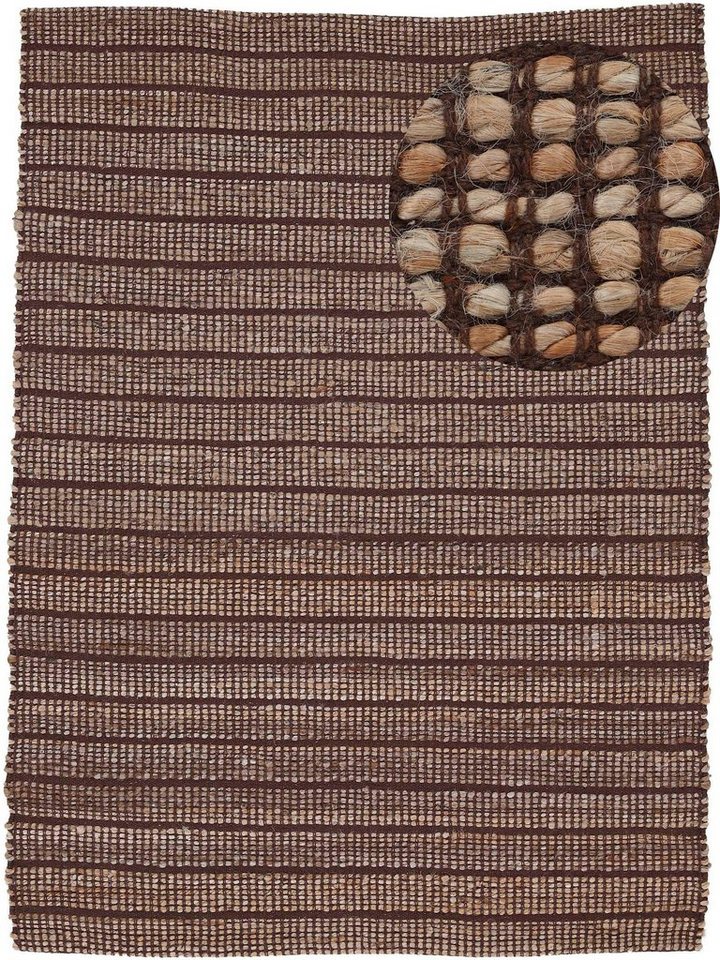 Teppich Lara, carpetfine, rechteckig, Höhe: 6 mm, Wendeteppich aus Jute/Baumwolle, Wohnzimmer von carpetfine