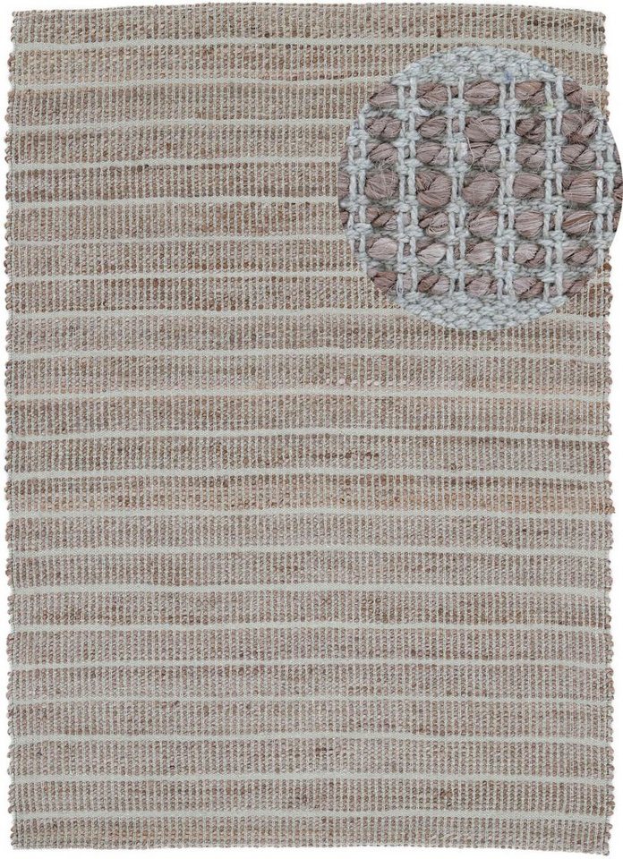 carpetfine Teppich Lara, auch als Läufer, rechteckig, Höhe: 6 mm, handgearbeitet, Wendeteppich aus 70% Jute/Baumwolle, Wohnzimmer carpetfine Teppich Lara, auch als Läufer, rechteckig, Höhe: 6 mm, handgearbeitet, Wendeteppich aus 70% Jute/Baumwolle, Wohnzimmer von carpetfine