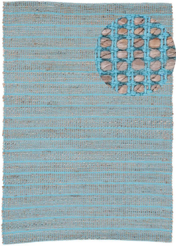Teppich Lara, carpetfine, rechteckig, Höhe: 6 mm, Wendeteppich aus Jute/Baumwolle, Wohnzimmer von carpetfine