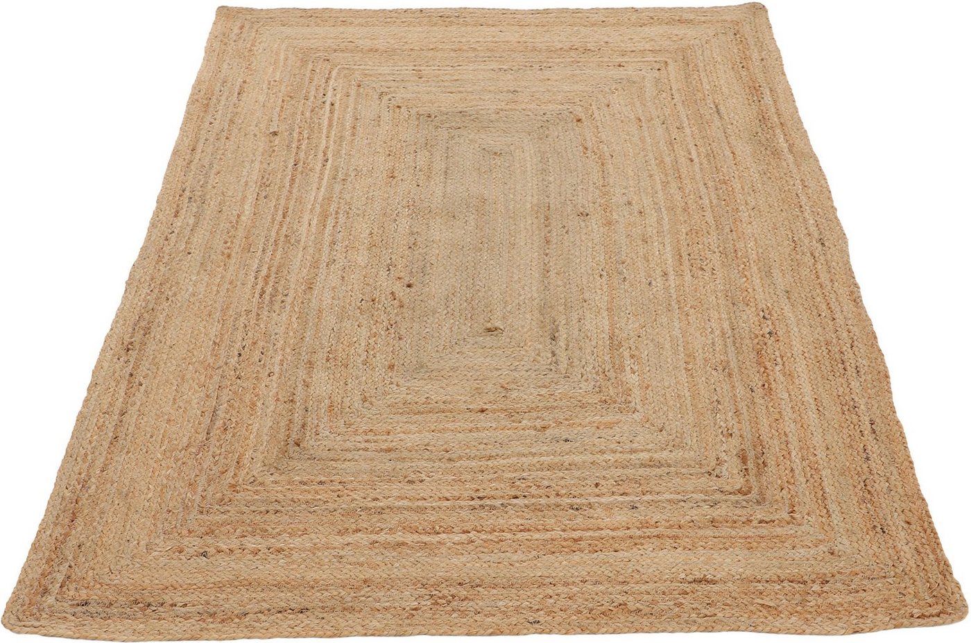 Teppich Nele Juteteppich Naturfaser, carpetfine, rechteckig, Höhe: 6 mm, geflochtener Wendeteppich aus 100% Jute, quadratisch und als Läufer von carpetfine