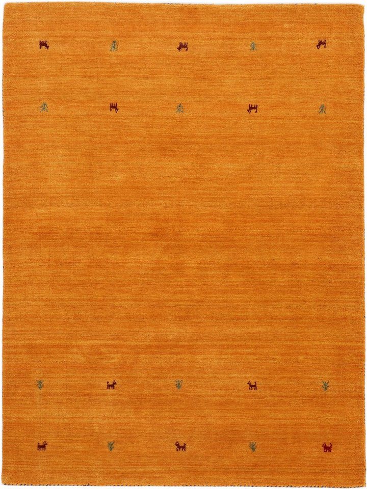 Wollteppich Gabbeh Uni, carpetfine, rechteckig, Höhe: 15 mm, reine Wolle, handgewebt, Gabbeh Loom Tiermotiv, auch als Läufer von carpetfine