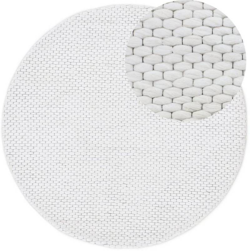 carpetfine Wollteppich Sina, rund, Höhe: 14 mm, grobe Struktur, Zeitloses Design, reine Wolle, Wohnzimmer carpetfine Wollteppich Sina, rund, Höhe: 14 mm, grobe Struktur, Zeitloses Design, reine Wolle, Wohnzimmer von carpetfine