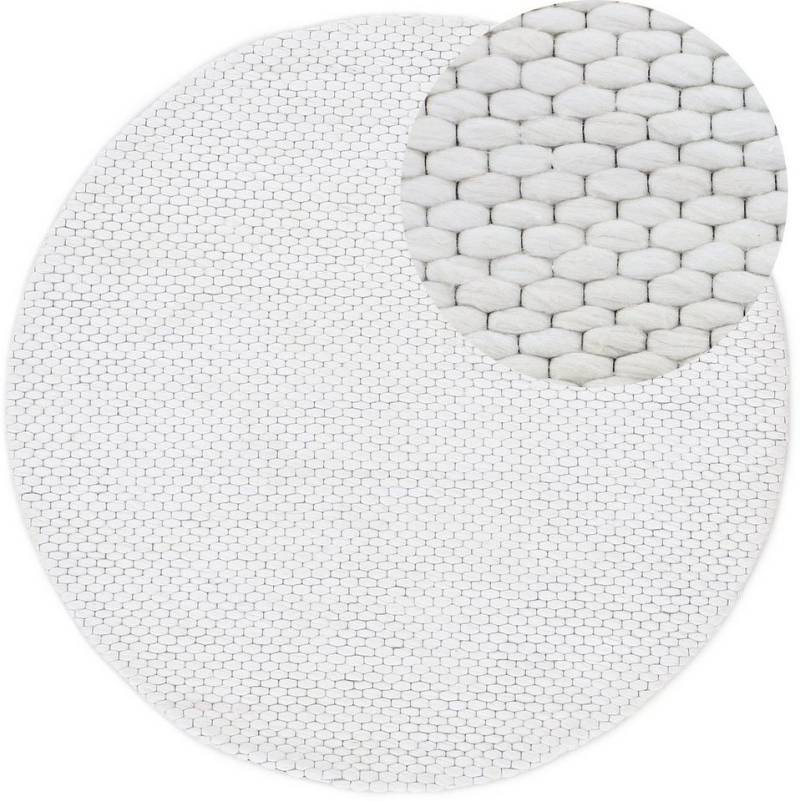 carpetfine Wollteppich Sina, rund, Höhe: 14 mm, grobe Struktur, Zeitloses Design, reine Wolle, Wohnzimmer carpetfine Wollteppich Sina, rund, Höhe: 14 mm, grobe Struktur, Zeitloses Design, reine Wolle, Wohnzimmer von carpetfine