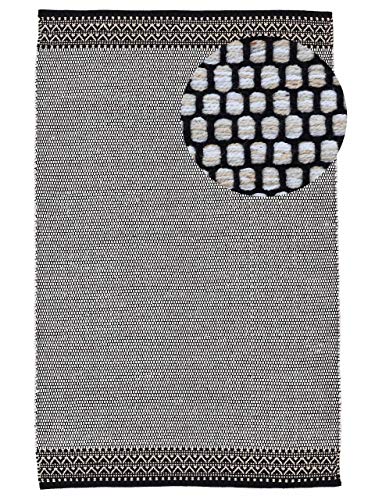 carpetfine Baumwollteppich Kelim Mia Beige 160x230 cm | Moderner Teppich für Wohn- und Schlafzimmer von carpetfine
