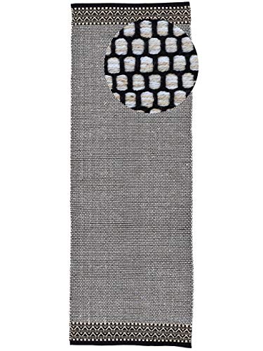 carpetfine Baumwollteppich Kelim Mia Läufer Beige 80x300 cm | Moderner Teppich für Wohn- und Schlafzimmer von carpetfine
