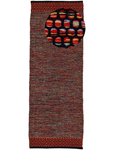 carpetfine Baumwollteppich Kelim Mia Läufer Orange 75x240 cm | Moderner Teppich für Wohn- und Schlafzimmer von carpetfine