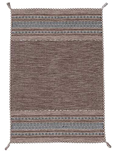 carpetfine Flachgewebeteppich Kelim Azizi Braun 120x170 cm | Moderner Teppich für Wohn- und Schlafzimmer carpetfine Flachgewebeteppich Kelim Azizi Braun 120x170 cm | Moderner Teppich für Wohn- und Schlafzimmer von carpetfine