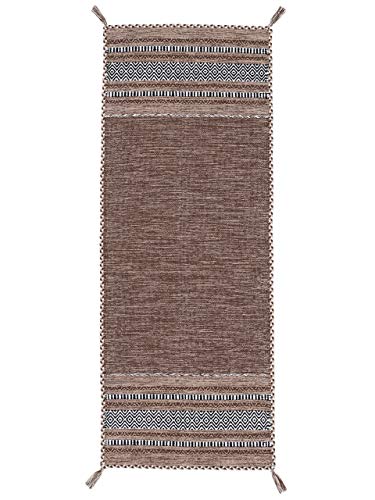carpetfine Flachgewebeteppich Kelim Azizi Läufer Braun 75x240 cm | Moderner Teppich für Wohn- und Schlafzimmer carpetfine Flachgewebeteppich Kelim Azizi Läufer Braun 75x240 cm | Moderner Teppich für Wohn- und Schlafzimmer von carpetfine