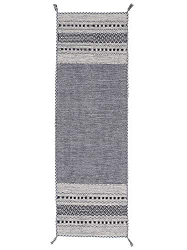 carpetfine Flachgewebeteppich Kelim Azizi Läufer Grau 60x180 cm | Moderner Teppich für Wohn- und Schlafzimmer carpetfine Flachgewebeteppich Kelim Azizi Läufer Grau 60x180 cm | Moderner Teppich für Wohn- und Schlafzimmer von carpetfine