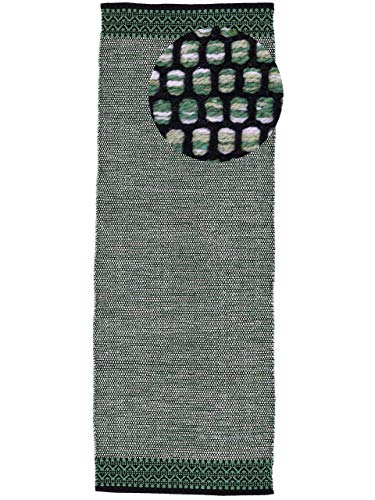 carpetfine Baumwollteppich Kelim Mia Läufer Grün 75x240 cm | Moderner Teppich für Wohn- und Schlafzimmer carpetfine Baumwollteppich Kelim Mia Läufer Grün 75x240 cm | Moderner Teppich für Wohn- und Schlafzimmer von carpetfine