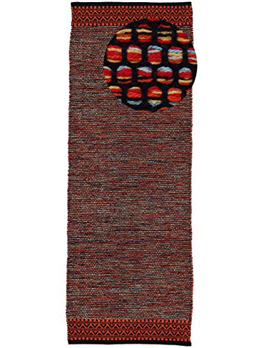 carpetfine Baumwollteppich Kelim Mia Läufer Orange 60x180 cm | Moderner Teppich für Wohn- und Schlafzimmer von carpetfine