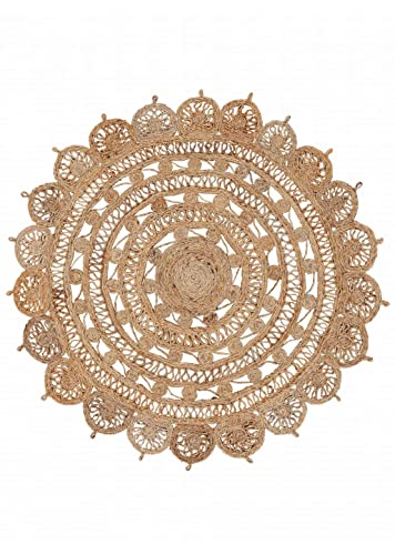 carpetfine Juteteppich Cate Rund Naturfarbe Ø 150 cm handgewebt aus Jute | Moderner Naturteppich Uni im Boho - Style Teppich Rund für Wohnzimmer, Schlafzimmer und Küche carpetfine Juteteppich Cate Rund Naturfarbe Ø 150 cm handgewebt aus Jute | Moderner Naturteppich Uni im Boho - Style Teppich Rund für Wohnzimmer, Schlafzimmer und Küche von carpetfine