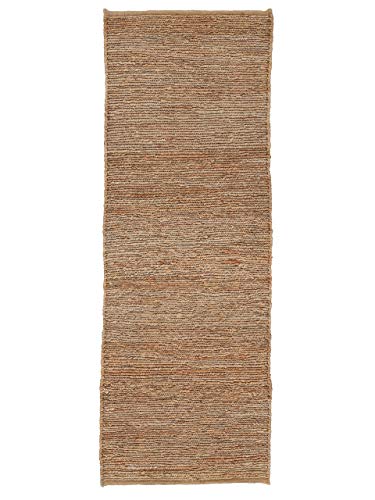 carpetfine Juteteppich Nala Läufer Beige 75x350 cm | Moderner Teppich für Wohn- und Schlafzimmer von carpetfine