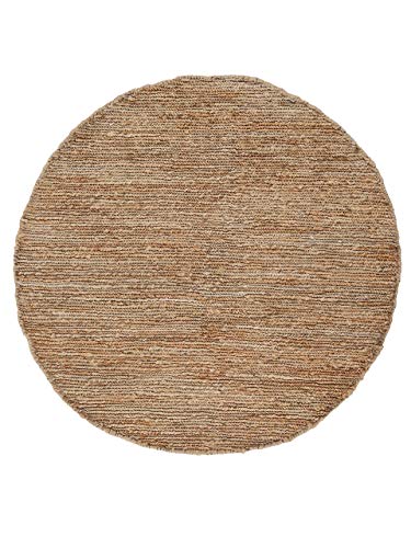 carpetfine Juteteppich Nala Rund Beige Ø 200 cm | Moderner Teppich für Wohn- und Schlafzimmer von carpetfine