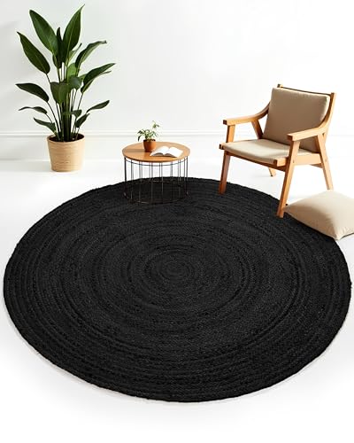 carpetfine Juteteppich Nele Anthrazit handgewebt aus Jute Rund Ø 250 cm | Moderner Naturteppich Uni im Boho - Style Flachgewebe Teppich für Wohnzimmer und Schlafzimmer carpetfine Juteteppich Nele Anthrazit handgewebt aus Jute Rund Ø 250 cm | Moderner Naturteppich Uni im Boho - Style Flachgewebe Teppich für Wohnzimmer und Schlafzimmer von carpetfine