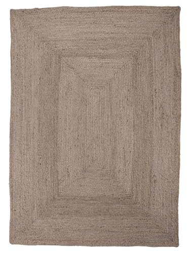 carpetfine Juteteppich Nele Taupe handgewebt aus Jute Rechteckig 120x170 cm | Moderner Naturteppich Uni im Boho - Style Flachgewebe Teppich für Wohnzimmer und Schlafzimmer carpetfine Juteteppich Nele Taupe handgewebt aus Jute Rechteckig 120x170 cm | Moderner Naturteppich Uni im Boho - Style Flachgewebe Teppich für Wohnzimmer und Schlafzimmer von carpetfine
