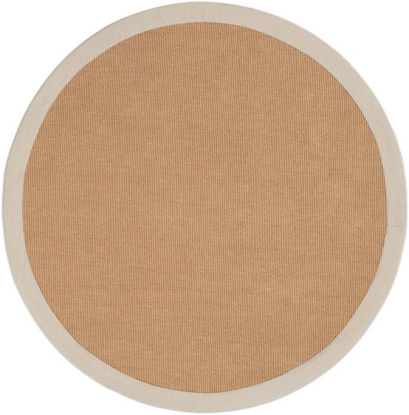 carpetfine Sisalteppich Sisal, rund, Höhe: 5 mm, mit farbiger Bordüre, Anti-Rutsch Rückseite carpetfine Sisalteppich Sisal, rund, Höhe: 5 mm, mit farbiger Bordüre, Anti-Rutsch Rückseite von carpetfine