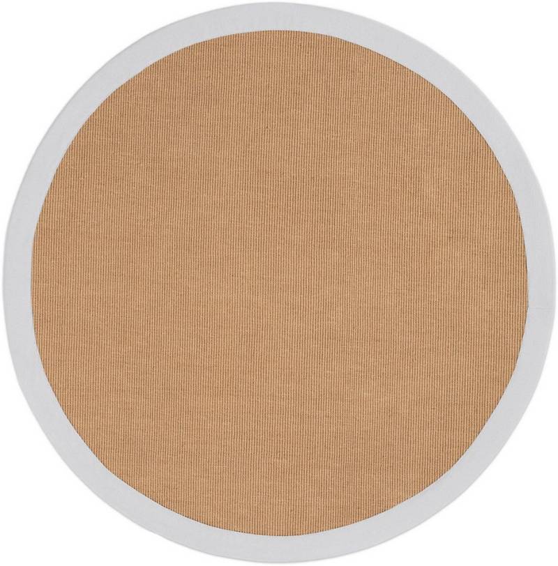 carpetfine Sisalteppich Sisal, rund, Höhe: 5 mm, mit farbiger Bordüre, Anti-Rutsch Rückseite carpetfine Sisalteppich Sisal, rund, Höhe: 5 mm, mit farbiger Bordüre, Anti-Rutsch Rückseite von carpetfine