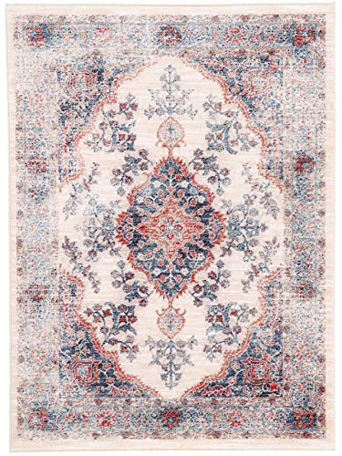 carpetfine Vintage Teppich Phoenix Creme 80x150 cm | Moderner Teppich für Wohn- und Schlafzimmer von carpetfine
