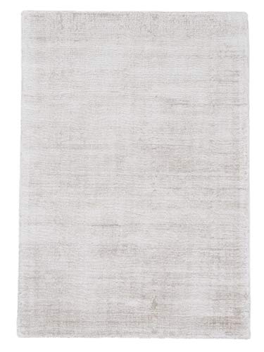 carpetfine Viskoseteppich AVA Creme 60x110 cm | Moderner Teppich für Wohn- und Schlafzimmer von carpetfine