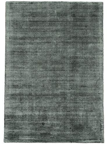 carpetfine Viskoseteppich AVA Dunkelgrün 240x340 cm | Moderner Teppich für Wohn- und Schlafzimmer von carpetfine