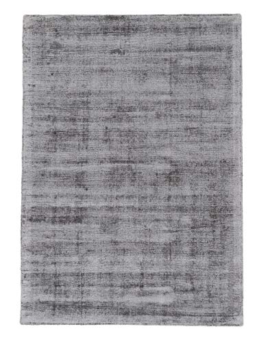 carpetfine Viskoseteppich AVA Hellgrau 200x250 cm | Moderner Teppich für Wohn- und Schlafzimmer von carpetfine