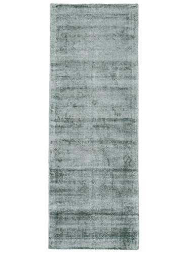 carpetfine Viskoseteppich AVA Läufer Mint 80x400 cm | Moderner Teppich für Wohn- und Schlafzimmer von carpetfine